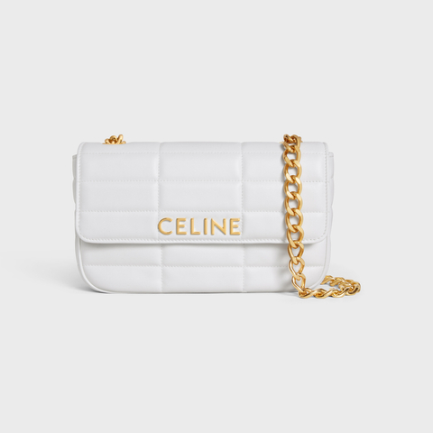 CHAIN SHOULDER BAG MATELASSE MONOCHROME CELINE IN QUILTED CALFSKIN ARCTIC WHITE - Image 1